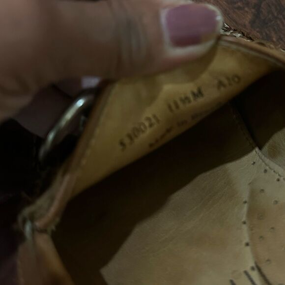 MARTIN DINGMAN Brown Leather Loafers with Silver Detailing SIZE 11.5 - Picture 7 of 9